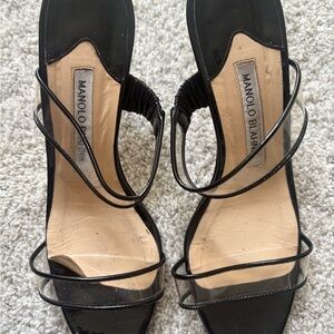 Manolo Blahnik Black Strappy Heels